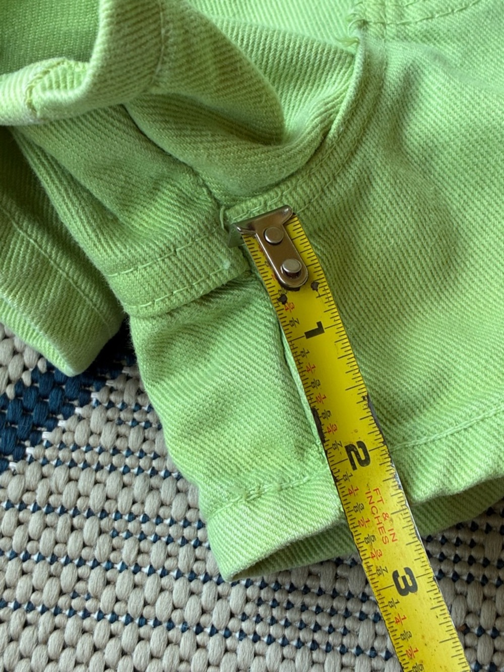 Moda Int'l 'The London Jean' Shorts in Pale Neon Green - Picture 3 of 6